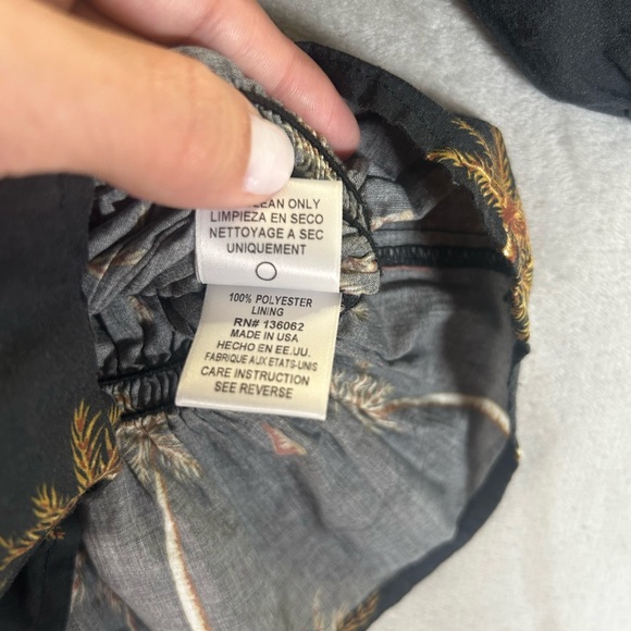 Lavender Brown palm tree peasant top - Picture 4 of 9